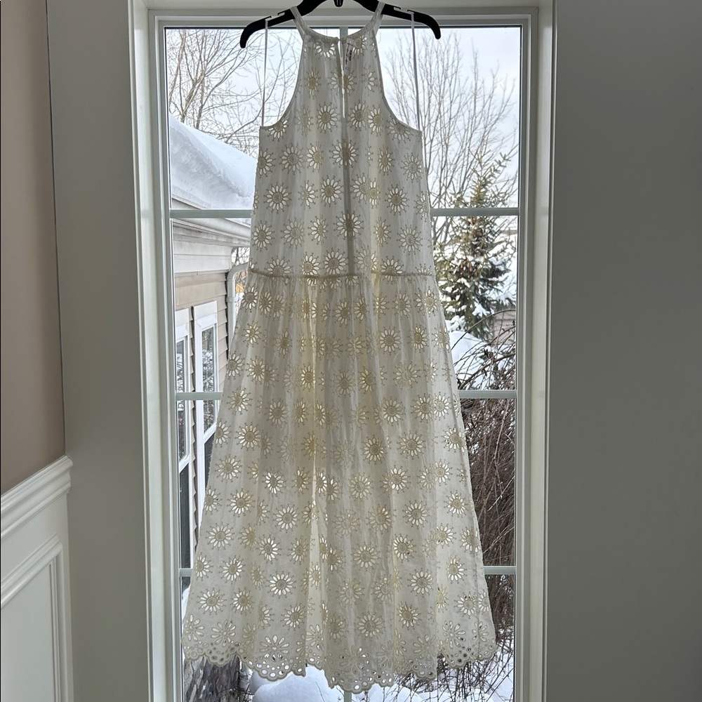 Madewell Aubriella Dress Embroidered Drop-Waist Maxi Dress Floral Eyelet XS NEW - Picture 14 of 14